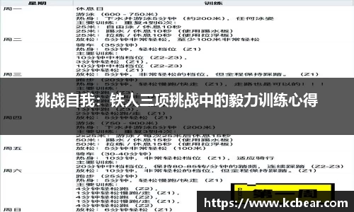 挑战自我：铁人三项挑战中的毅力训练心得
